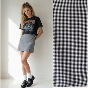 Brandy Melville John Galt Gingham Mini Skirt Black White Check Y2K Preppy Retro